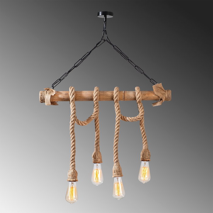 Opviq Erebos - 112-AV Lámpara de araña de madera y metal Negro y Madera Opviq Erebos - 112-AV Lámpara de araña de madera y metal Negro y Madera